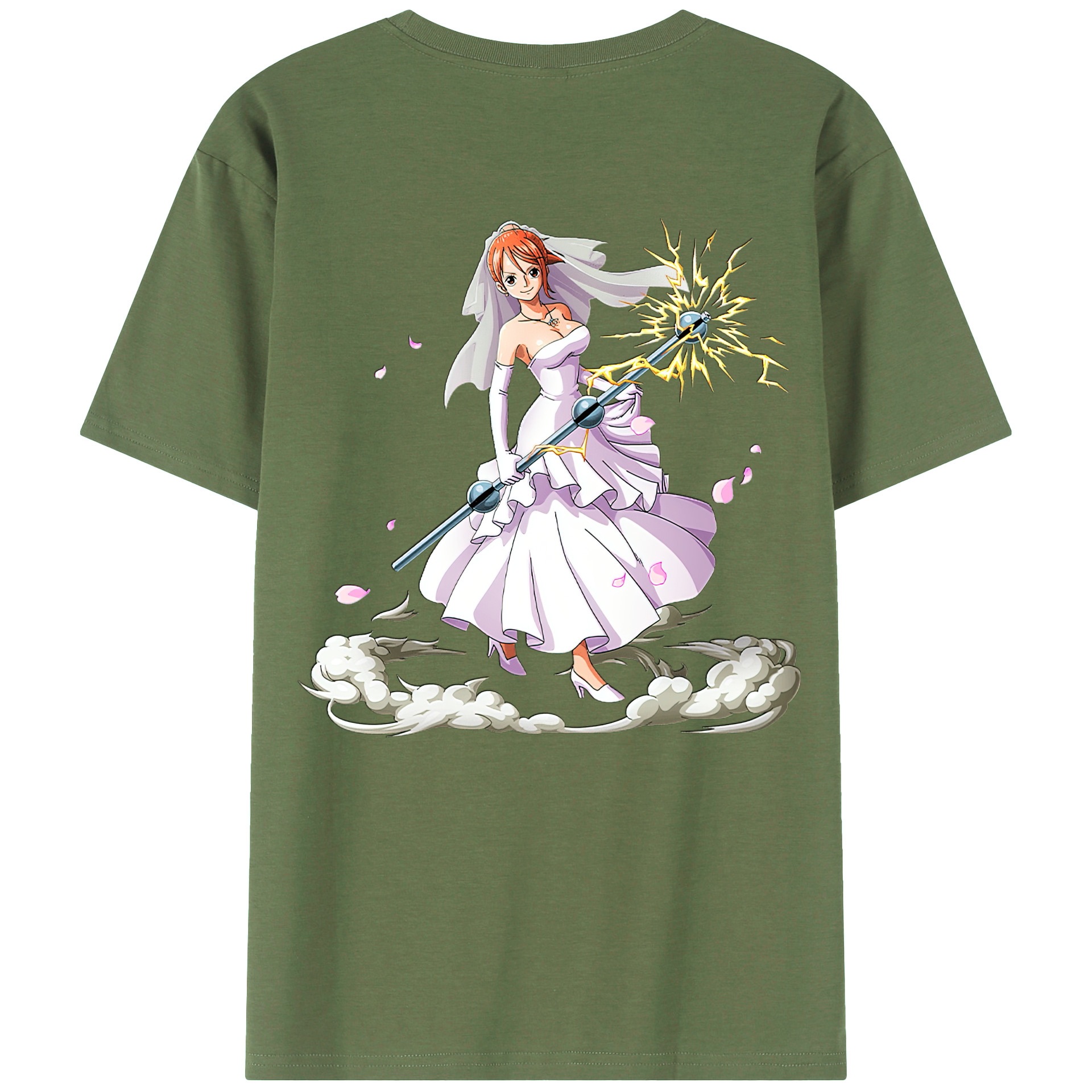 （画像用） ワンピース ナミ ONE PIECE Nami 綿100％ メンズ半袖Tシャツ（バックプリント） 通気性